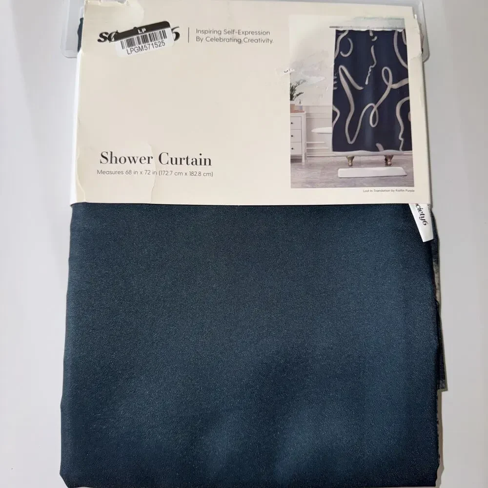 NWT 69” X 72” Lost in Translation' Shower Curtain by Kaitlin Hubert Society